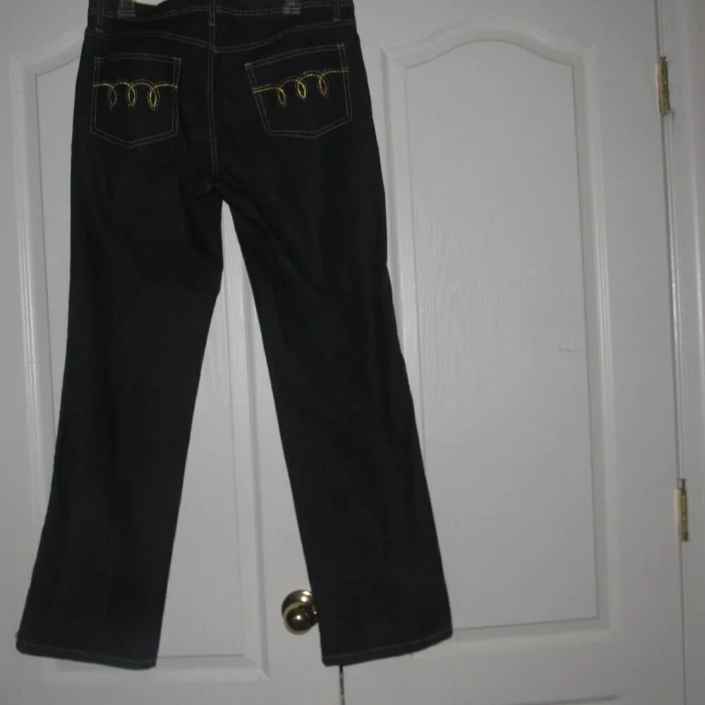 U-51 Embroidered Dark Wash Jeans Size 14